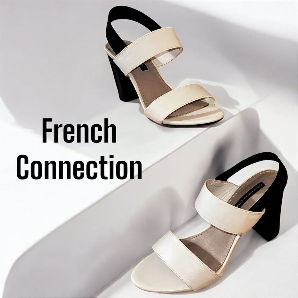 French Connection Women's Slingback High Heel Sandals White Size 8